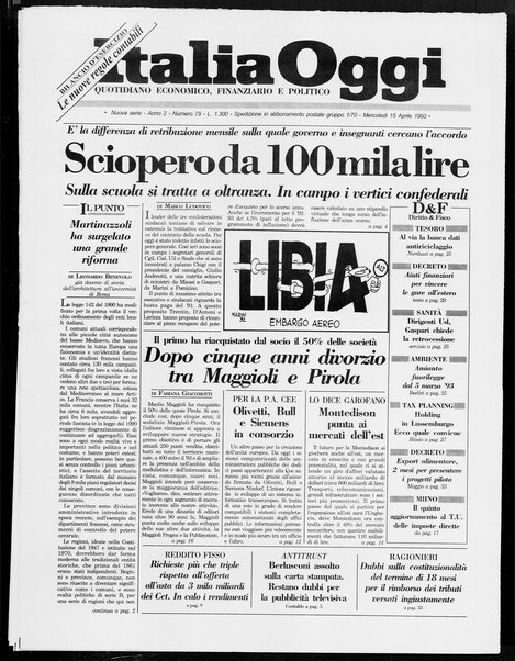 Italia oggi : quotidiano di economia finanza e politica